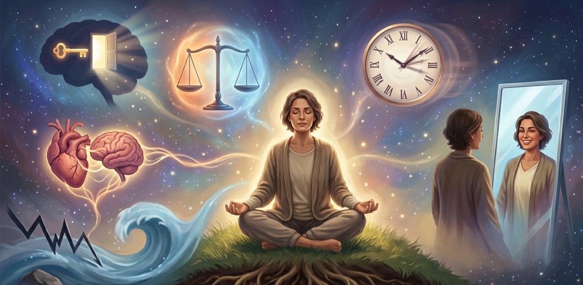Hipnoterapia transpessoal — pessoa enraizada em luz