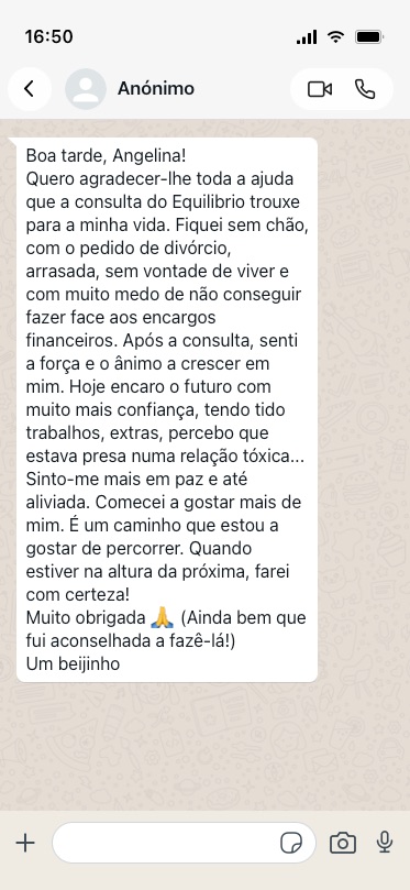 Testemunho anónimo 1 de 21, partilhado por mensagem