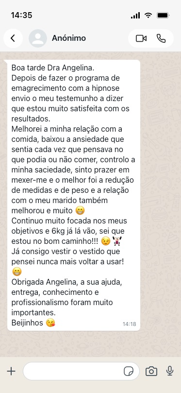 Testemunho anónimo 16 de 21, partilhado por mensagem