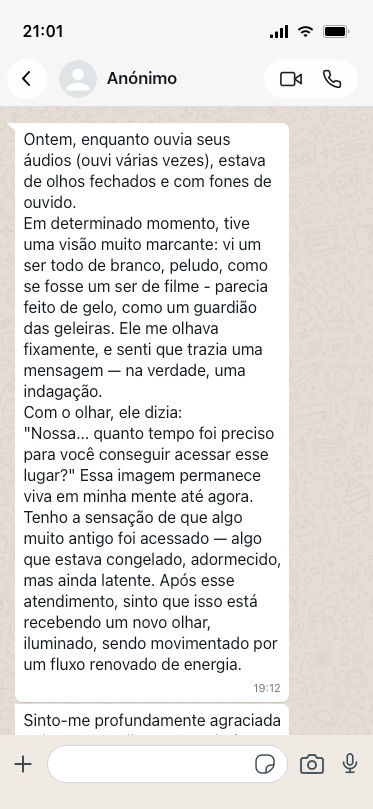 Testemunho anónimo 8 de 21, partilhado por mensagem
