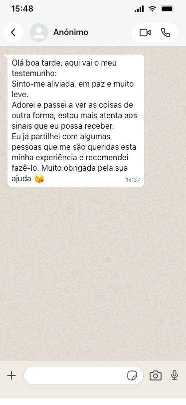 Testemunho anónimo 10 de 21, partilhado por mensagem